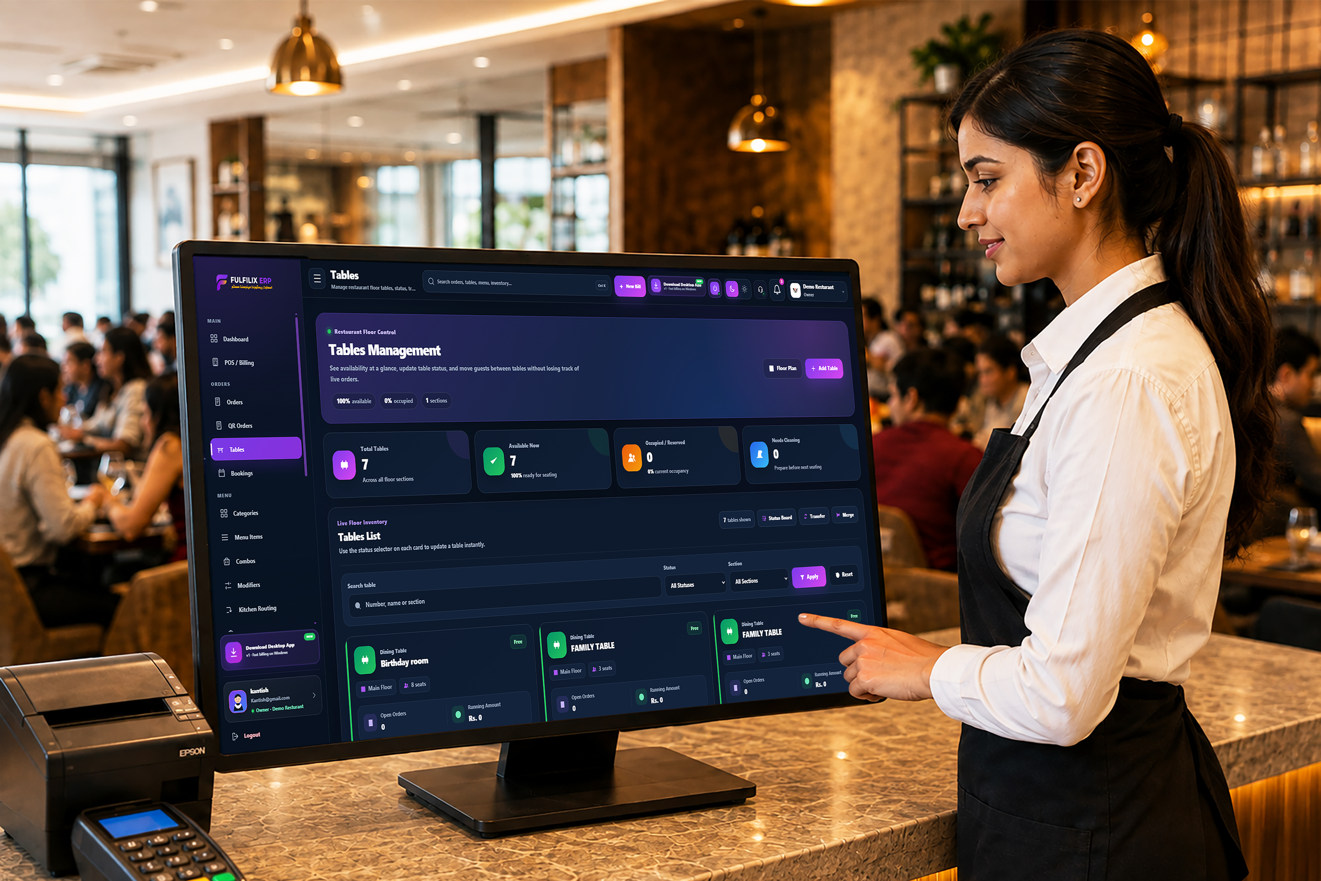 Restaurant and cafe management