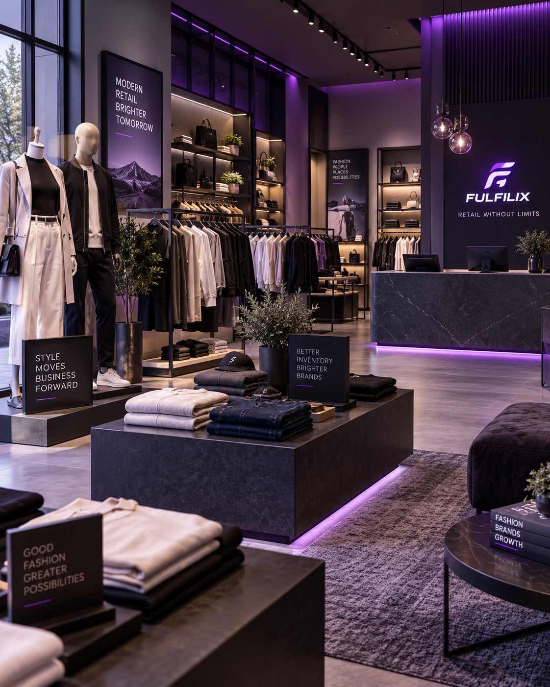 Modern clothing retail store interior